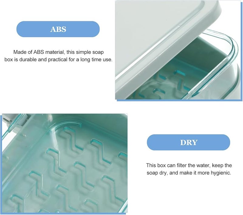 Sturdy Blue Soap Box Holder With Drainage Multi Use Bathroom Kitchen Shower Organizer - Image 3